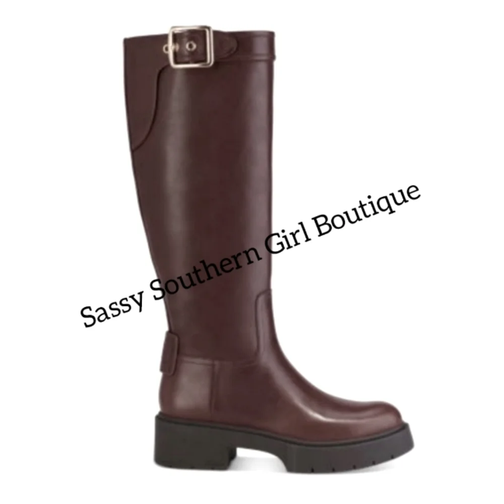 🆕⭐ COACH brown chunky sole boots